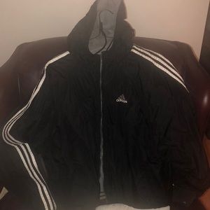 Reversible adidas coat with hood